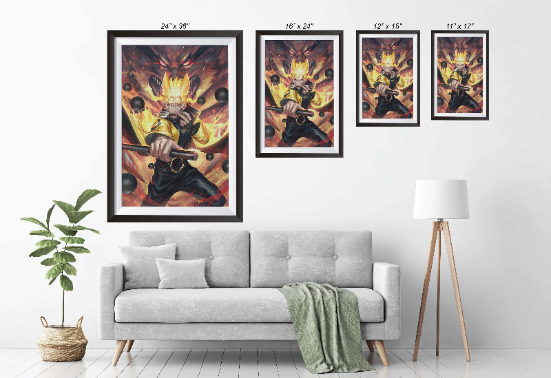Naruto Naruto Shippuden metal size chart Print, Premium Wall Art by Nopeys