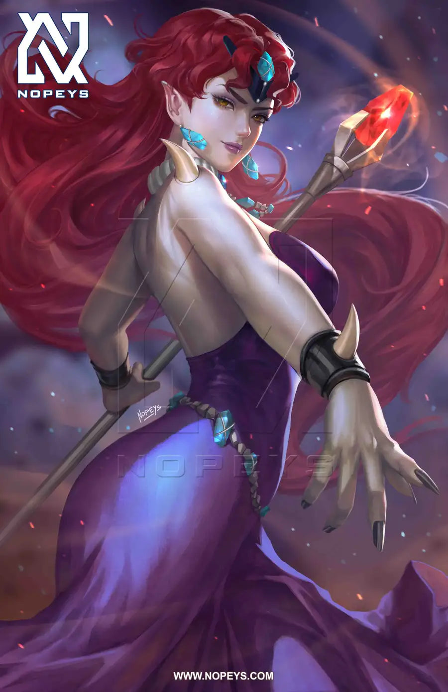 Queen of the Dark Kingdom wall art on 12x18 canvas, featuring Queen Beryl in her commanding pose from Sailor Moon.
