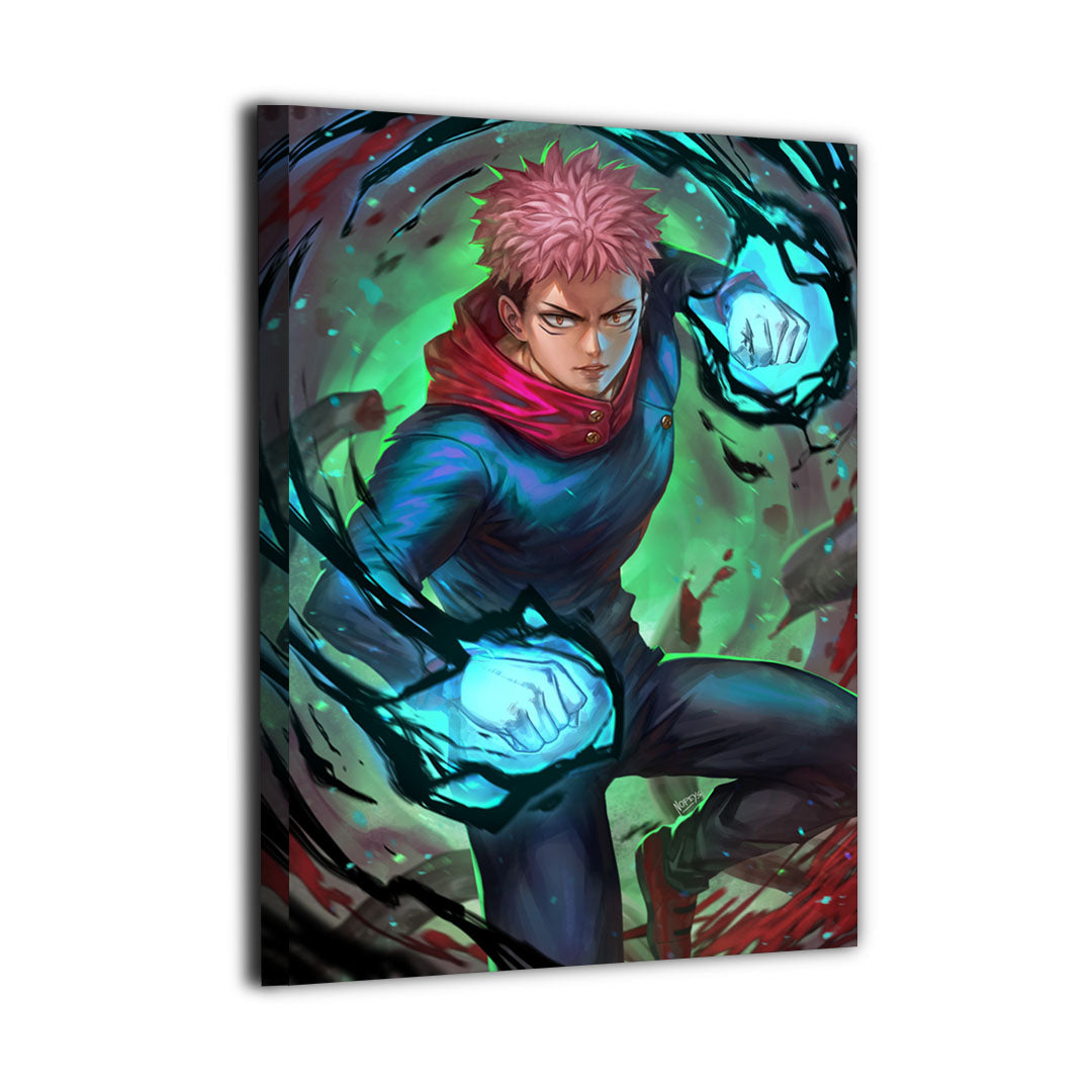 Yuji Itadori Wall Art | Jujutsu Kaisen Acrylic, Canvas, Metal