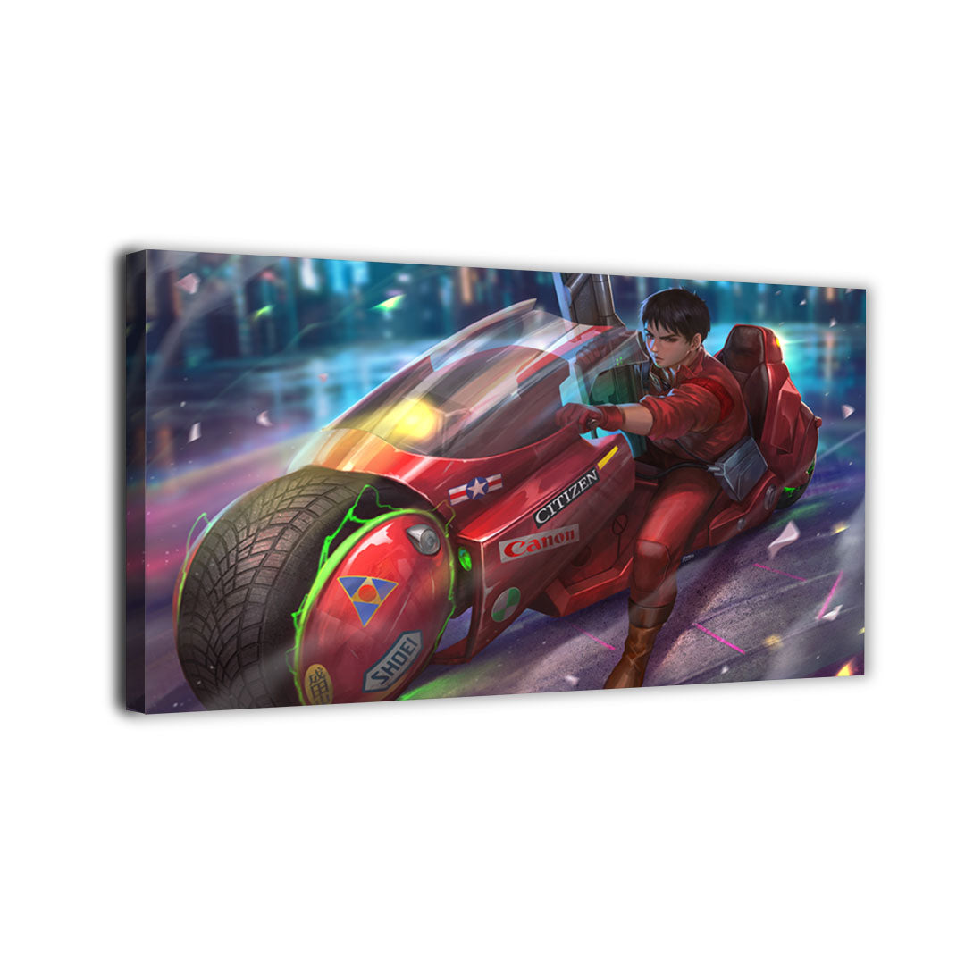 Neo-Tokyo Street Rider Wall Art