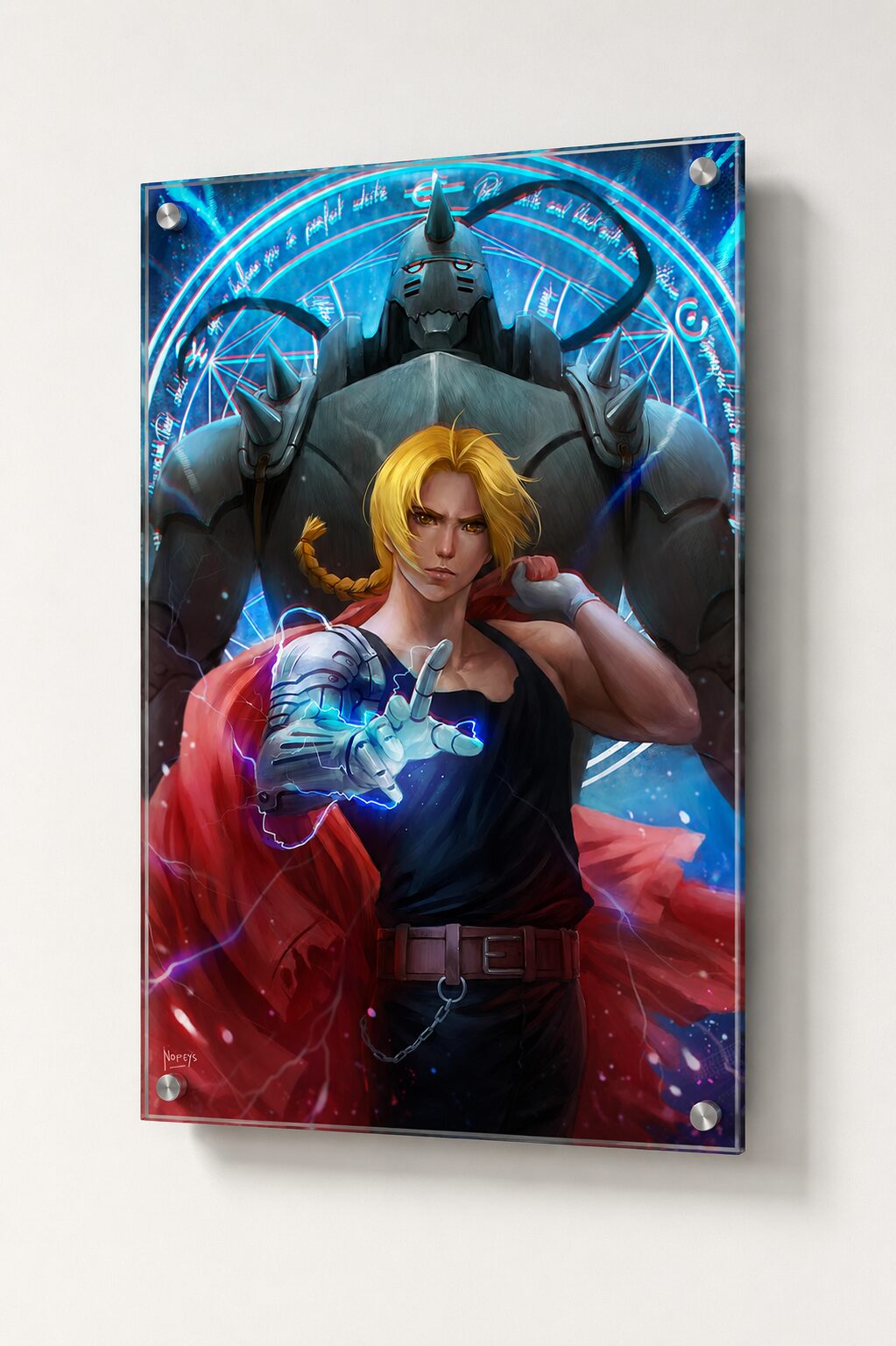 Brothers of Steel & Flame acrylic wall art by Nopeys featuring Edward and Alphonse Elric