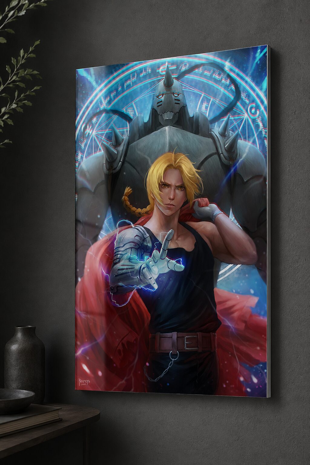 Brothers of Steel & Flame metal wall art by Nopeys featuring Edward and Alphonse Elric