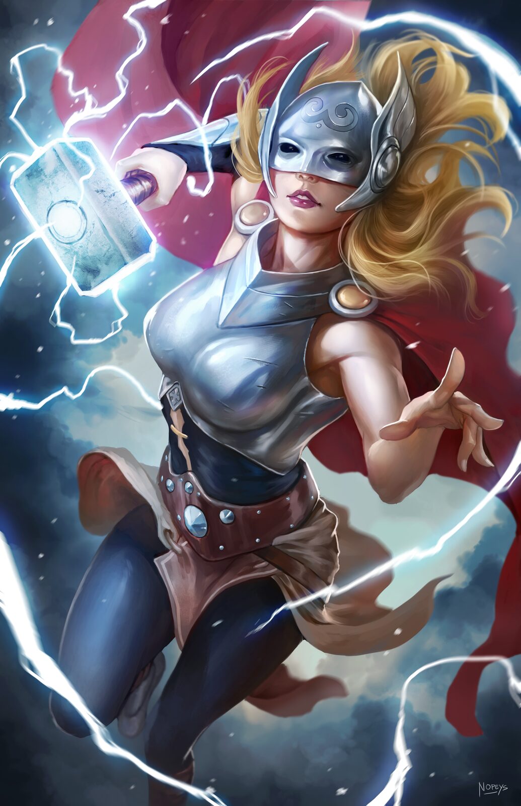 Goddess of Thunder Wall Art original artwork by Nopeys
