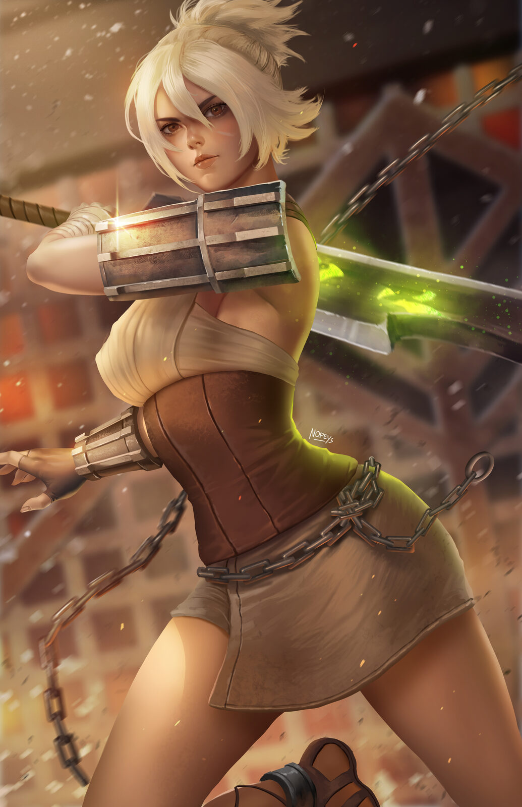 Broken Blade Warrior Wall Art original artwork by Nopeys