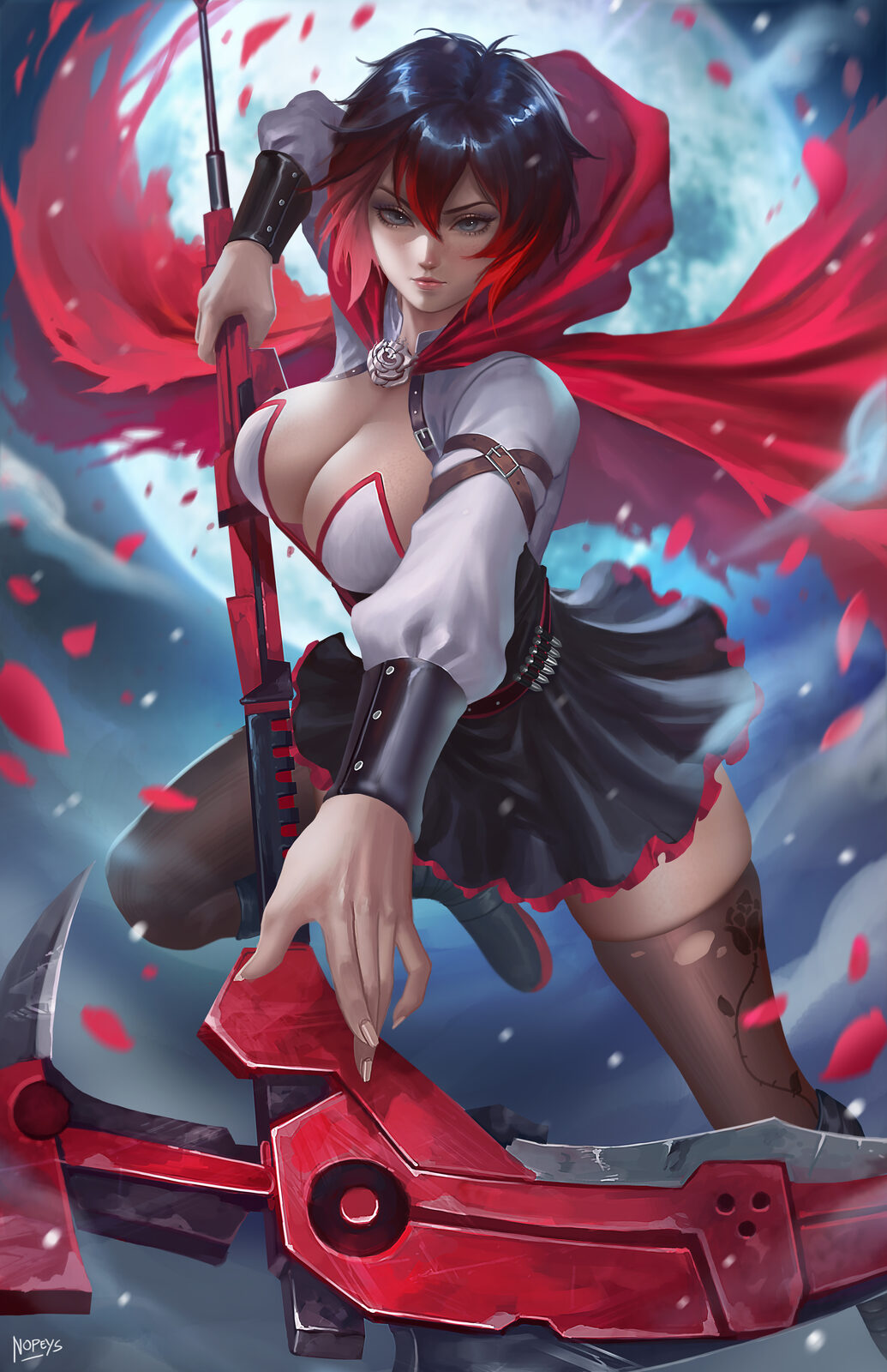 Crimson Huntress Wall Art original artwork by Nopeys