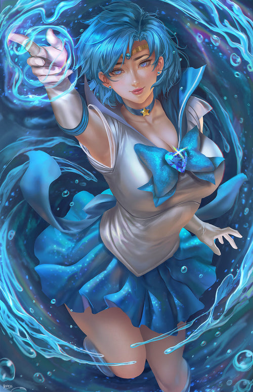 Aqua Intellect Wall Art original artwork by Nopeys