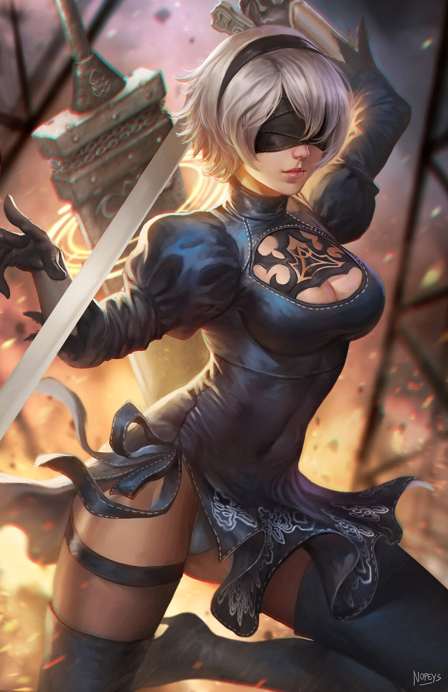 Silent Blade Unit Wall Art original artwork by Nopeys