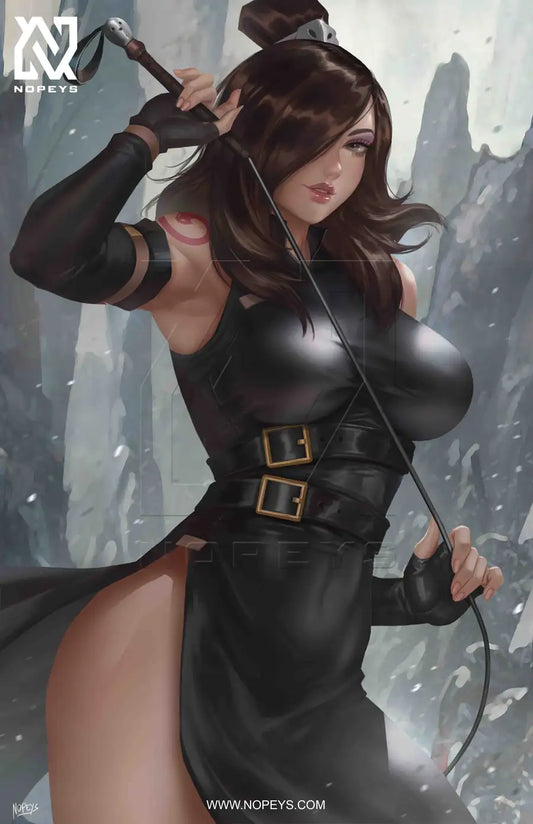 anime-style print of June – whip in hand, fierce stance, and wild edge from Avatar: The Last Airbender.