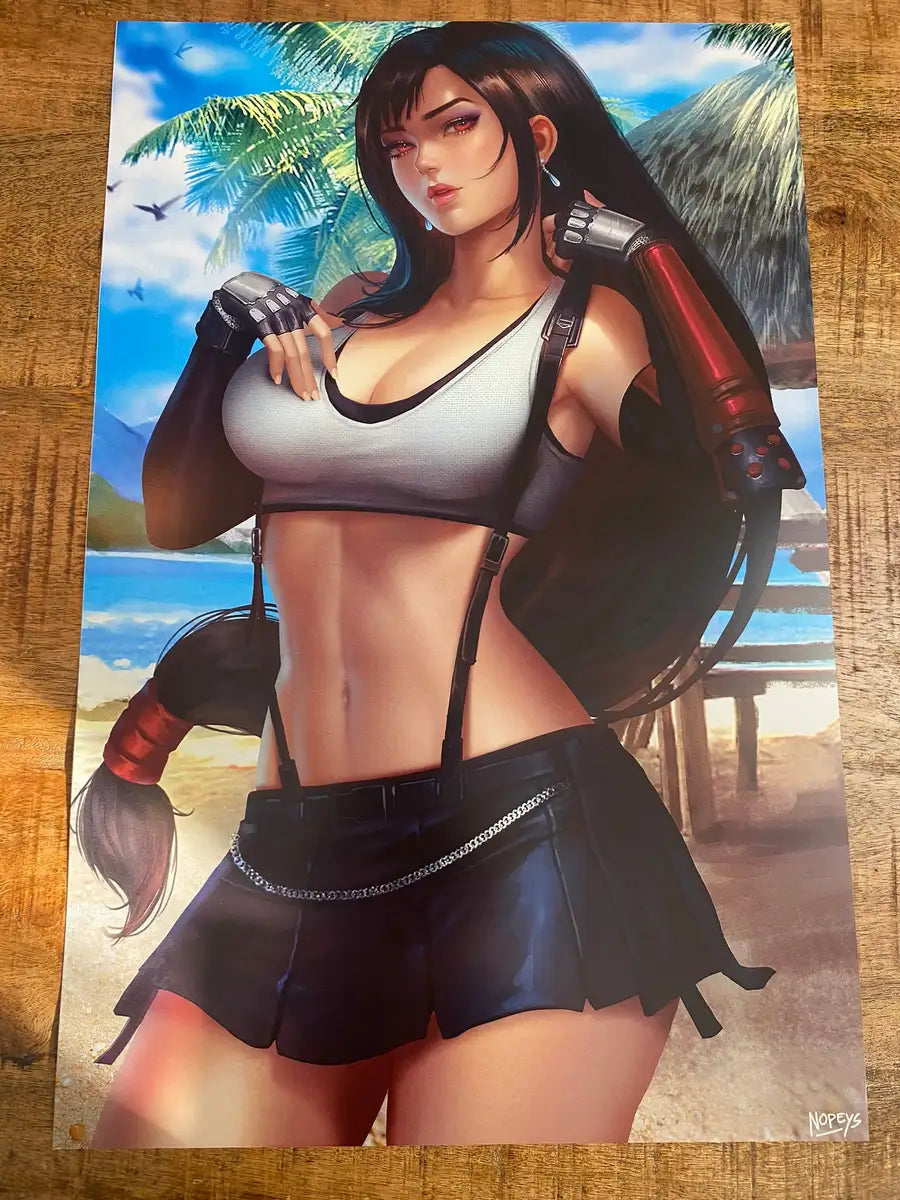11x17 print of Tifa Lockhart from Final Fantasy VII – dynamic anime-style pose capturing her strength and grace.