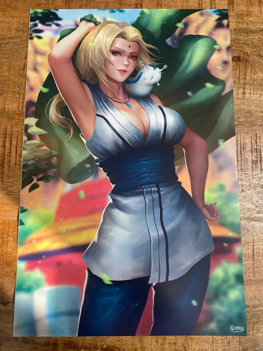  11x17 print of Tsunade from Naruto – anime-style tribute to the Fifth Hokage in a strong and confident pose.