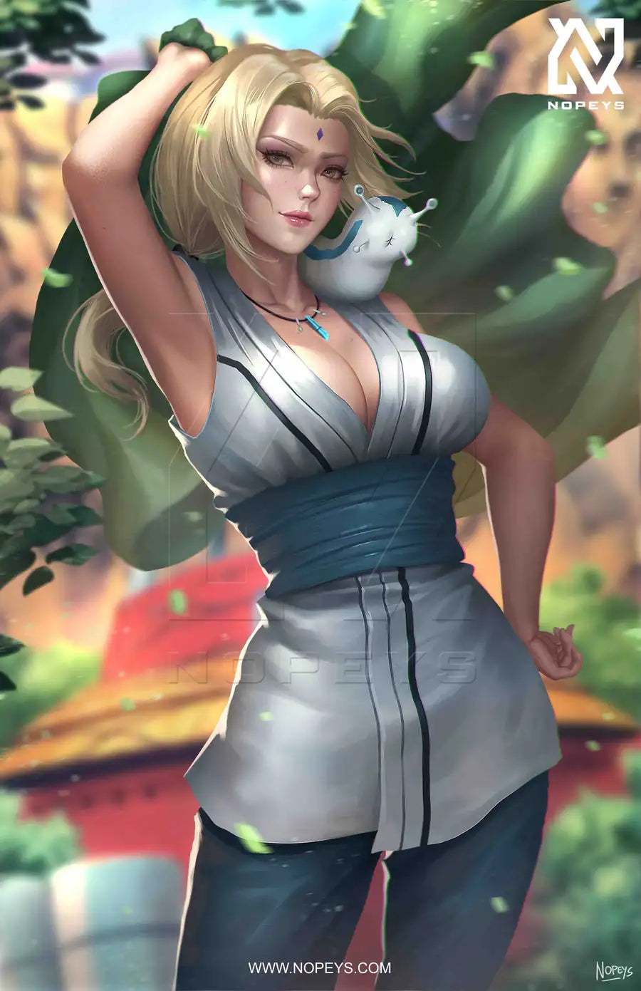 print of Tsunade from Naruto – anime-style tribute to the Fifth Hokage in a strong and confident pose.